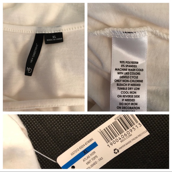 ❌SOLD❌Ivory Knit Top crisscross V-Neckline - Picture 7 of 7